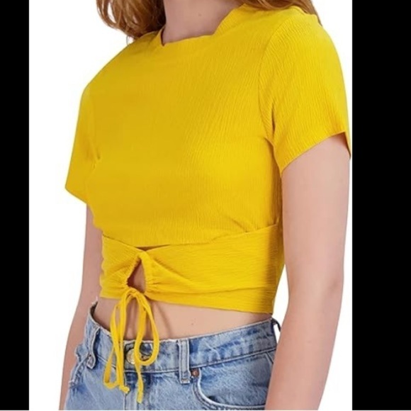 NWT BCBG Marigold Tie Crop Top - Picture 1 of 6